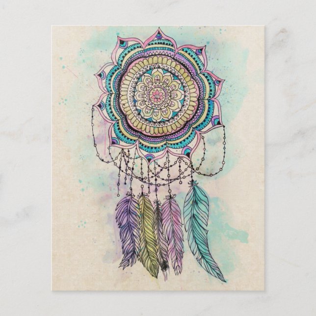 Boho Watercolor Mandala Dreamcatcher Flyer (Front)