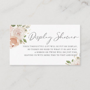 Boho Watercolor Mauve Peach Flowers Display Shower Enclosure Card
