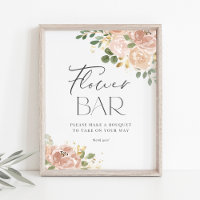 Boho Watercolor Mauve Peach Flowers Flower Bar