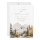 Boho Watercolor Mountain Wedding Invitation