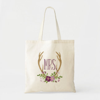 Boho Watercolor Mrs. Tote Bag