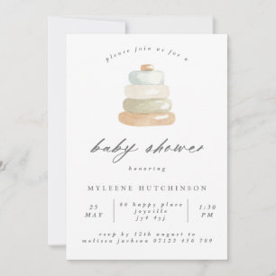 Boho Watercolor Nursery Toy Baby Shower Invitation