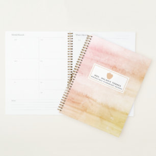 Boho Watercolor Pink Apple Teacher Planner