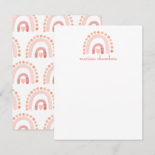 Boho Watercolor Pink Rainbow Girl's Card