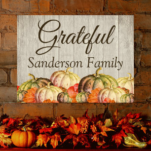 BOHO Watercolor Pumpkin Fall Thanksgiving Party Poster