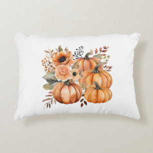 Boho watercolor pumpkin patterns for Thanksgiving Decorative Cushion