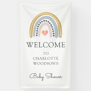Boho Watercolor Rainbow Baby Shower  Banner