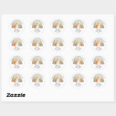 Boho Watercolor Rainbow Baby Shower Thank You Classic Round Sticker (Sheet)