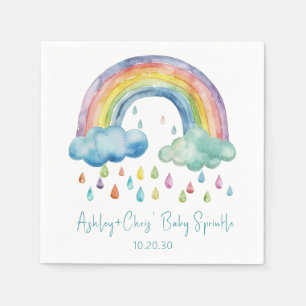 Boho Watercolor Rainbow Baby Sprinkle Napkin