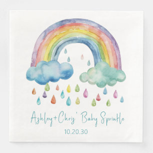Boho Watercolor Rainbow Baby Sprinkle Napkin
