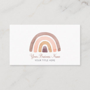 Boho Watercolor Rainbow Business Card