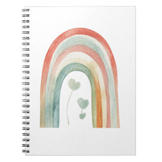 Boho Watercolor Rainbow Notebook