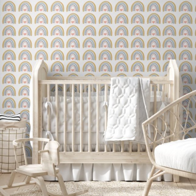 Boho Watercolor Rainbow Nursery Wallpaper (Creator Uploaded)