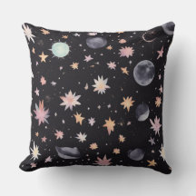 Boho Watercolor Stars and Moon Celestial Pattern 