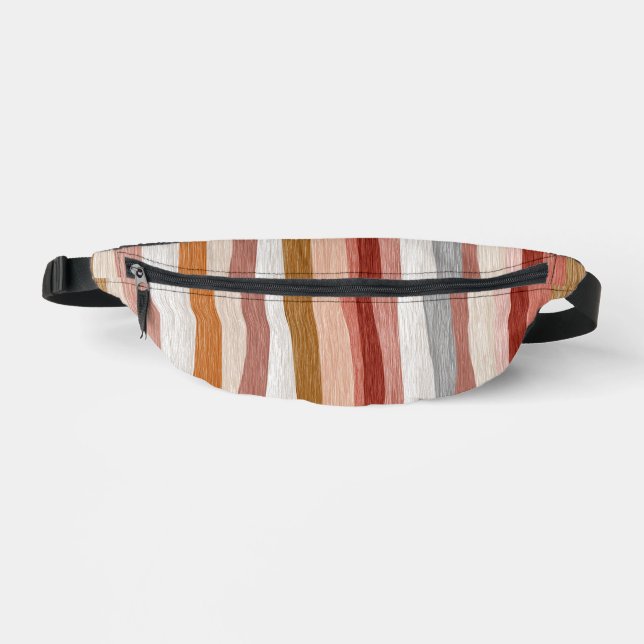 Boho Watercolor Stripes Pattern Bum Bags (Front)