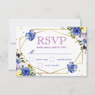Boho Watercolor Summer Flowers Wedding RSVP