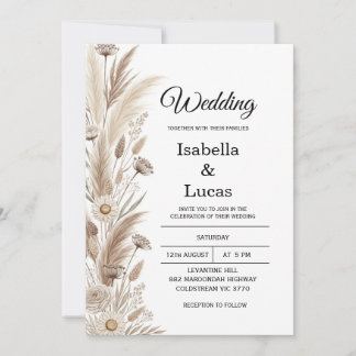 Boho Watercolor Wedding Invitation