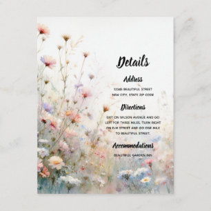 Boho Watercolor Wildflower Floral Personalise Enclosure Card