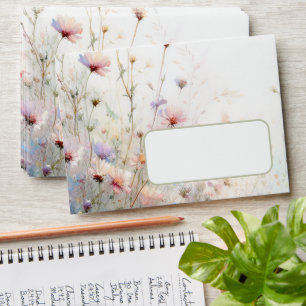 Boho Watercolor Wildflower Floral Personalise Envelope
