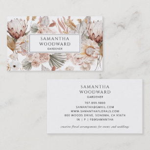 Boho Watercolor Wildflower Gardener Business Cards