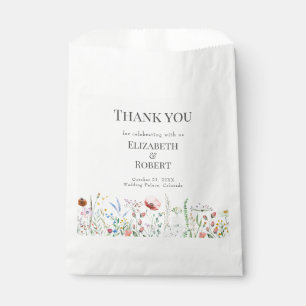 Boho Watercolor Wildflower Meadow Favour Bags