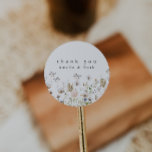 Boho Watercolor Wildflower Wedding Favour Sticker<br><div class="desc">This is a watercolor wildflower wedding favour bag featuring beautiful wildflower elements and an elegant font. Edit all wording and all colours* on this wedding program template. * the colour of the watercolor florals are not editable // For matching items, please visit the "ASHE" collection in the Sincerely By Nicole...</div>