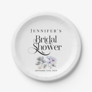 Boho Watercolor Wildflowers Bridal Shower  Paper Plate