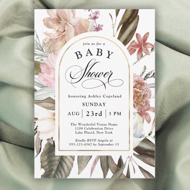 Boho Watercolor Wildflowers Floral Baby Shower Invitation (Creator Uploaded)