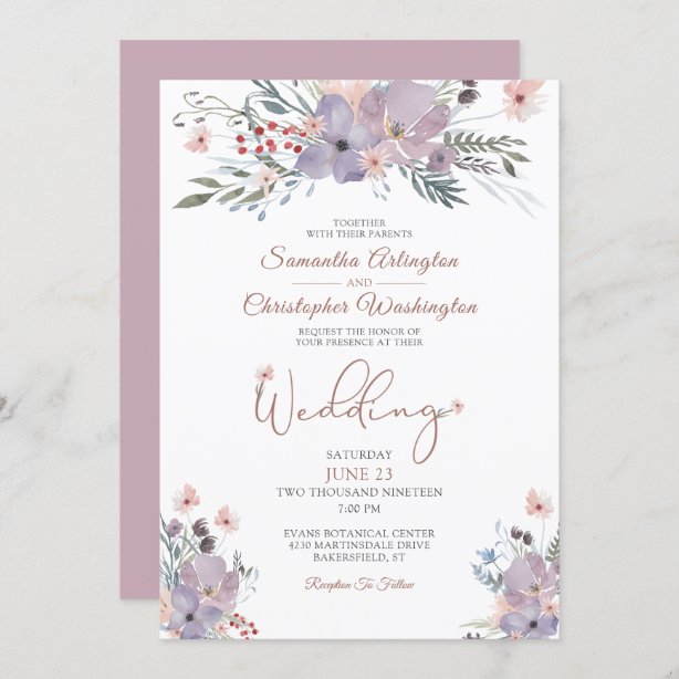 Lilac Wedding Invitations | Zazzle.co.uk