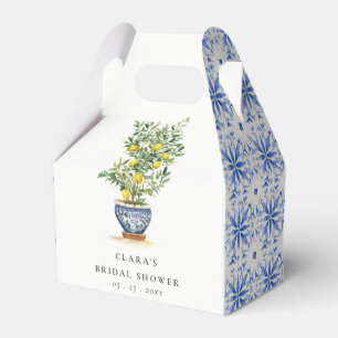 Boho Watercolor Yellow Lemon Tree Bridal Shower Favour Box