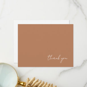 Boho Watercolour Abstract   Caramel Mocha  Thank You Card