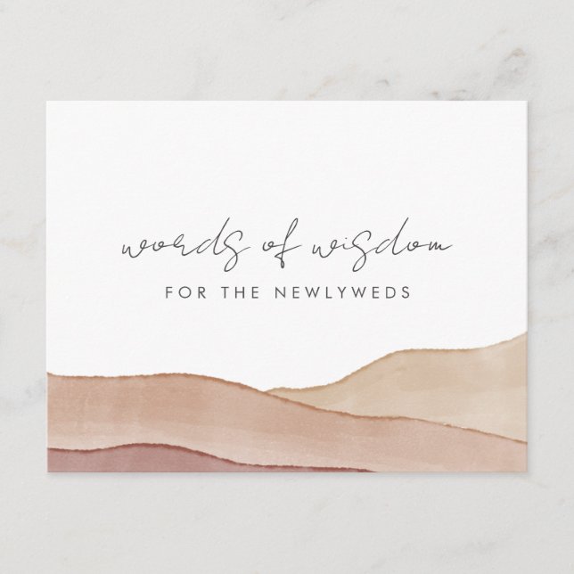 Boho Watercolour Abstract Classic Words of Wisdom  Advice Card (Front)