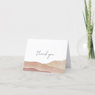 Boho Watercolour Abstract Folded  Thank You Card