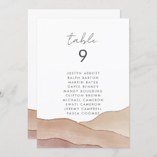 Boho Watercolour Abstract   Seating Chart Card