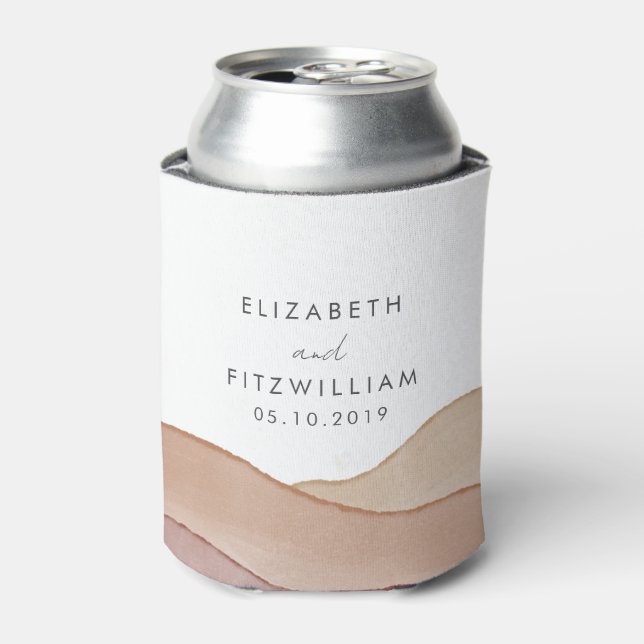 Boho Watercolour Abstract Wedding  Can Cooler (Can Front)