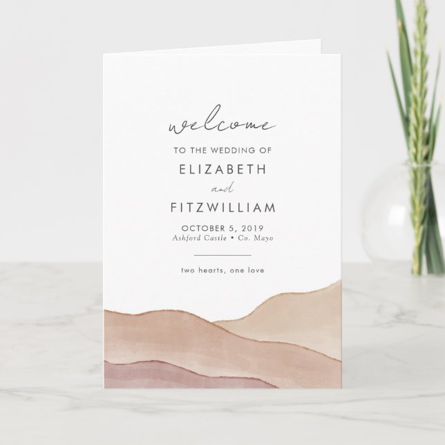 Boho Watercolour Abstract | Wedding Ceremony  Programme (Front)