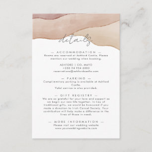 Boho Watercolour Abstract   Wedding Details  Enclosure Card