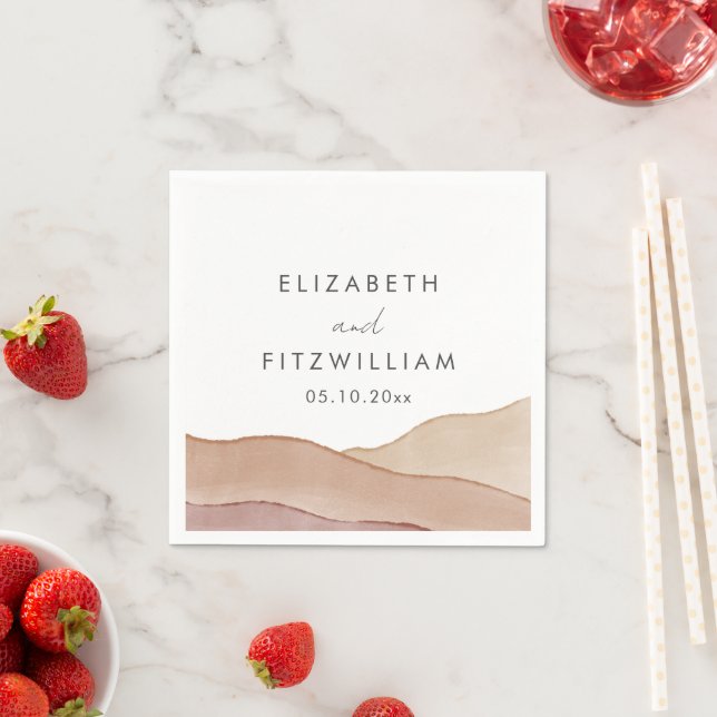 Boho Watercolour Abstract | Wedding  Napkin (Insitu)