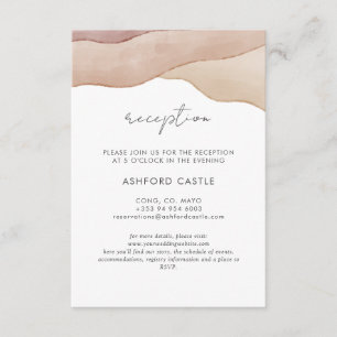Boho Watercolour Abstract Wedding Reception Enclosure Card
