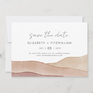 Boho Watercolour Abstract Wedding  Save The Date