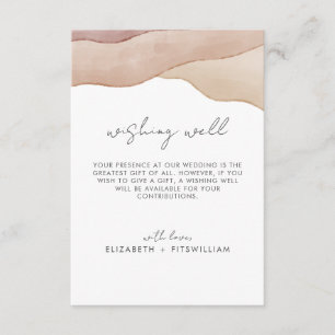 Boho Watercolour Abstract   Wedding Wishing Well   Enclosure Card