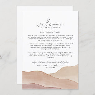 Boho Watercolour Abstract Welcome Note & Itinerary