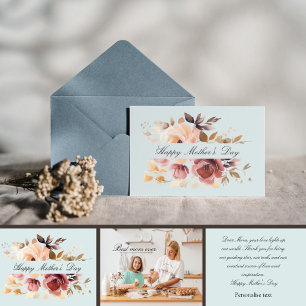 Boho watercolour personalised photo mother’s day card