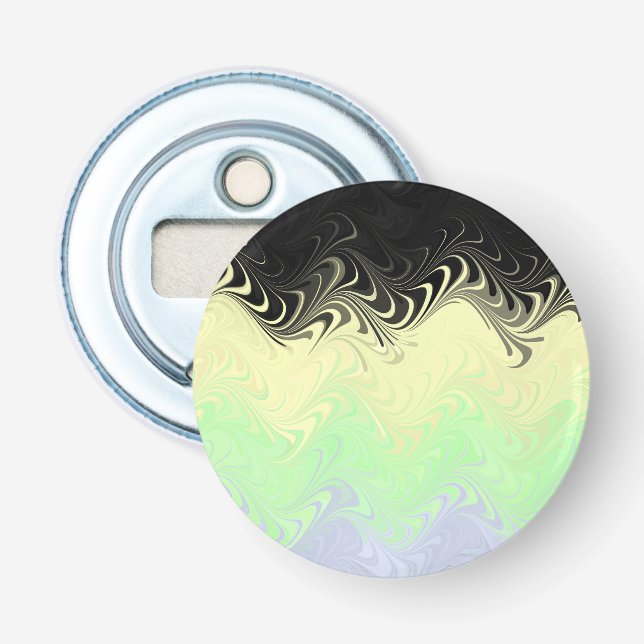 Boho Wavy Marbled Abstract Cassgender Pride Flag Bottle Opener (Front)