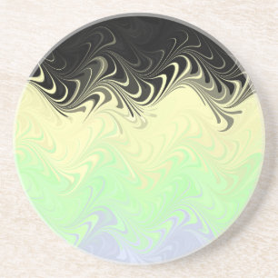 Boho Wavy Marbled Abstract Cassgender Pride Flag Coaster