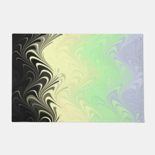Boho Wavy Marbled Abstract Cassgender Pride Flag Doormat