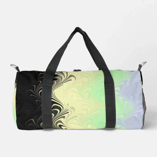 Boho Wavy Marbled Abstract Cassgender Pride Flag Duffle Bag (Front)