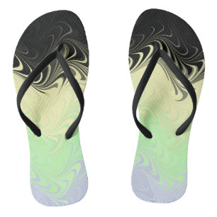Boho Wavy Marbled Abstract Cassgender Pride Flag Flip Flops