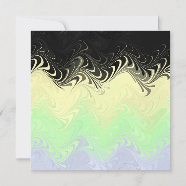 Boho Wavy Marbled Abstract Cassgender Pride Flag Holiday Card (Front)