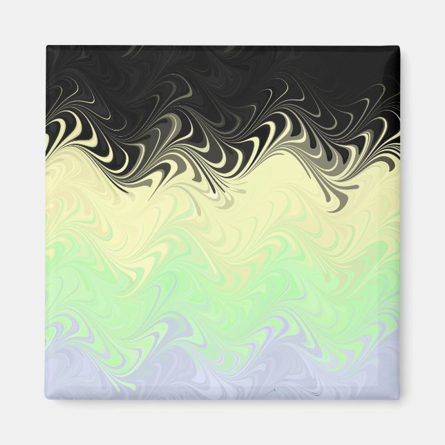 Boho Wavy Marbled Abstract Cassgender Pride Flag Magnet (Front)